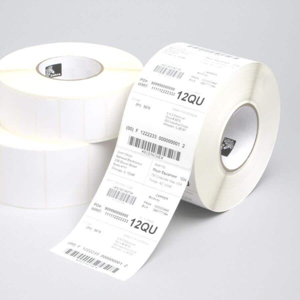 Labels, Zebra, Papel normal, Z-Perform 1000T, Anchura: 101.6 mm, Altura: 203.2 mm, Diámetro: 200 mm, Diámetro del núcleo: 76 mm