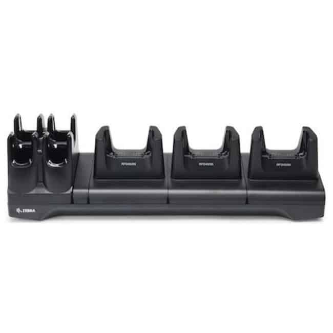 RFD40, 3 Device Slots/4 Toaster Slots, Communication Cradle with support for EC50/55. Requires Fuente de alimentación PWR-BGA12V108W0WW , DC Line Cord CBL-DC-382A1-01 , and Country Specific Line Cord.